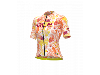 Damska koszulka rowerowa ALÉ PR-R AMAZZONIA w kolorze fluorescencyjnym