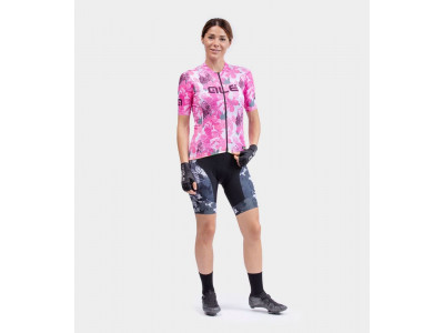Damska koszulka rowerowa ALÉ PR-R AMAZZONIA w kolorze fluo-różowym