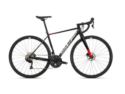 Superior X-ROAD Issue bicycle, gloss black metallic/chrome silver/team red
