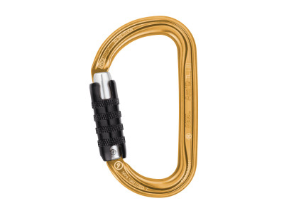 Petzl AMD TRIACT LOCK carabiner with automatic safety, gold