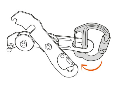 Carabinier pentru rapel Petzl FREINO Z TWIST-LOCK cu blocare de siguranță