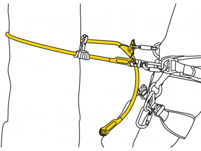 Petzl MICROFLIP istiaci systém s oceľovým lankom 2,5 m