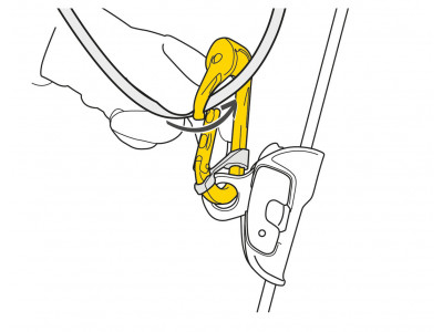 Petzl ROLLCLIP Eine Umlenkrolle mit Karabiner ohne Schlosssicherung