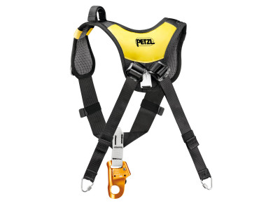 Petzl TOP CROLL S chest harness with CROLL S blocker