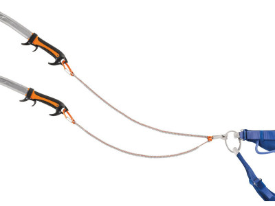 Petzl V-LINK elastic straps for attaching the ice ax