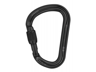 Carabină Petzl WILLIAM SCREW LOCK cu blocare cu șurub, neagră