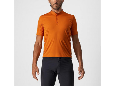 Castelli TECH 2 POLO shirt, orange rust