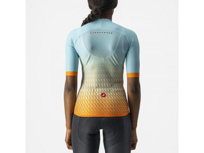 Damska koszulka rowerowa Castelli CLIMBER&#39;S 2.0 W St. Niebiesko-pomarańczowa