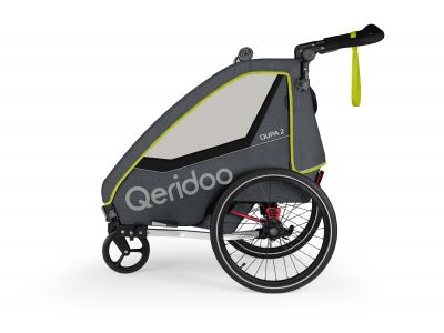 Qeridoo Vozík Qupa2 - Grey / Lime