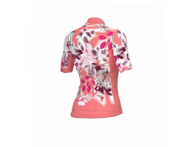 Damska koszulka rowerowa ALÉ PR-S GARDEN w kolorze różowo-białym