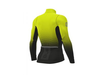 Koszulka rowerowa ALÉ MAGLIA DOTS DWR, czarna/fluo żółta