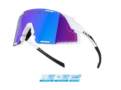 FORCE Grip Brille, weiß/schwarz/blau revo