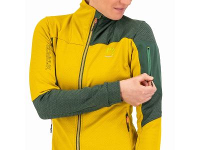 Karpos PUEZ fleece női pulóver, aranybarna/sötétzöld