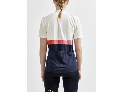 Damska koszulka rowerowa CRAFT CORE Endur, biało-szara/ciemna. niebieski