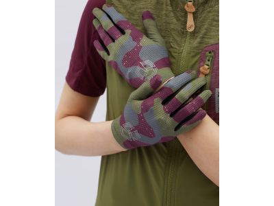 Rękawiczki damskie SILVINI Saltara, śliwkowo-oliwkowe
