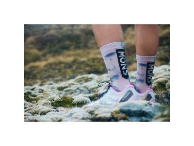 Mons Royale Atlas Crew Sock Digital ponožky, denim tie dye