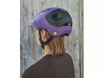 POC Axion Race MIPS Helm, Sapphire Purple/Uranium Black Metallic/Matt