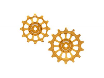 Kogel Shimano road pulleys with all-ceramic bearings, 12/14T, gold