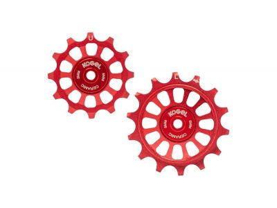 Kogel Shimano road pulleys with ceramic bearings, 12/14T, for R9100/R81000/R7000, red