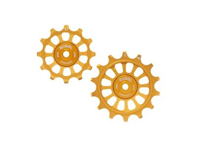 Kogel Shimano cestné kladky s keramickými ložiskami, 12/14T, pre R9100/R8000/R7000, zlatá