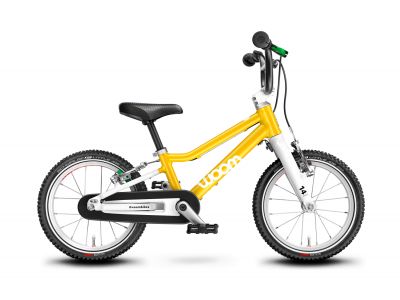 woom 2 14 children's bike, yellow