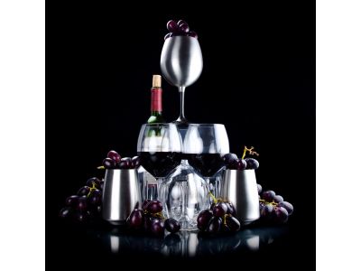 GSI Outdoors Glacier Stainless Nesting Red Wine Glass nerezový pohár