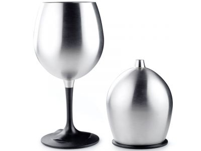GSI Outdoors Glacier Stainless Nesting Red Wine Glass Stainless Glass