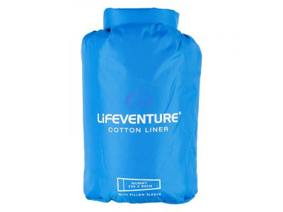Sac de dormit Lifeventure Cotton Liner sac de dormit mumie albastra