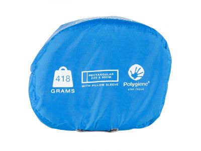 Lifeventure Cotton Sleeping Bag Liner hálózsák kék négynégyszög tengelyhez