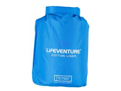 Lifeventure Cotton Sleeping Bag Liner hálózsák kék négynégyszög tengelyhez