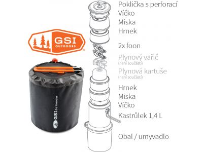 Set de vase GSI Outdoors Halulite Microdualist II 1.4l