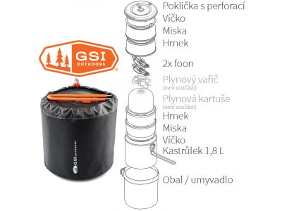 GSI Outdoors Pinnacle Dualist II set of dishes, 1.8 l
