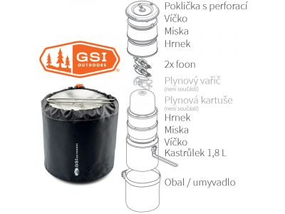 GSI Outdoors Glacier Stainless Dualist II set of dishes 1.8 l