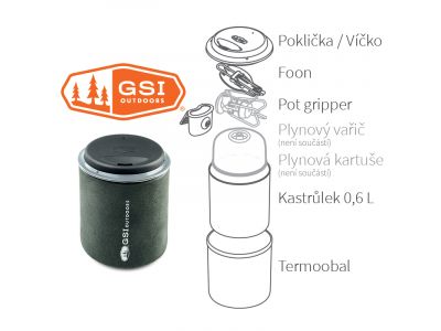 GSI Outdoors Glacier Stainless Minimalist II 600ml camping set