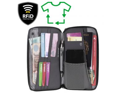 Lifeventure RFiD Travel Wallet Újrahasznosított utazótáska, szürke