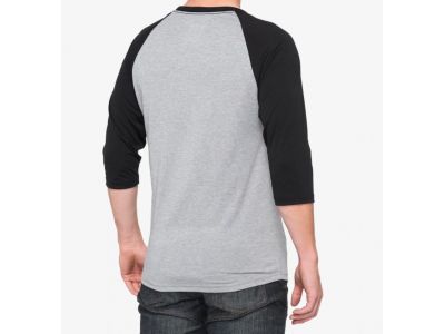 100 % Icon 3/4-Arm-Tech-Shirt, grau/schwarz