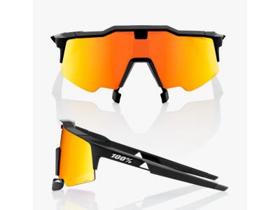 100% Speedcraft Air szemüveg, Soft Tact fekete/HiPER piros többrétegű tükör