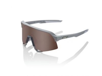 100% S3 okuliare, soft tact stone grey/HiPER Crimson Silver Mirror Lens