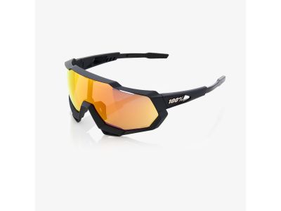 100% Speedtrap Goggles Soft Tact Black / HiPER Red Multilayer Mirror Lens