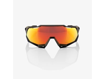 100 % Speedtrap-Brille, Soft-Tact-Schwarz/HiPER-Rot-Mehrschichtspiegelglas