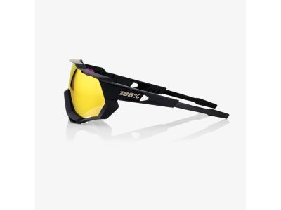 100% okulary Speedtrap Soft Tact Black/HiPER Red Wielowarstwowe soczewki lustrzane
