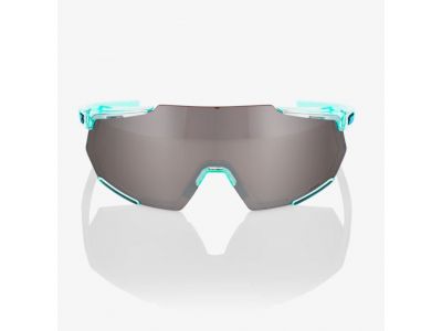 Okulary 100% Racetrap 3.0, polerowane półprzezroczyste miętowe/HiPER Silver Mirror Lens