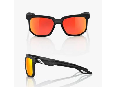 100% Centric glasses, soft tact crystal black/HiPER red multilayer mirror lens