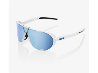 Ochelari 100% Westcraft Soft Tact White/HiPER Blue cu lentile multistrat cu oglinda