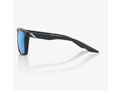 Ochelari 100% Renshaw, negru mat/Lentilă cu oglindă cu mai multe straturi HiPER Blue