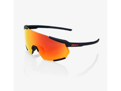 100% Racetrap 3.0 szemüveg, Soft Tact Black/HiPER Red többrétegű tükörlencse