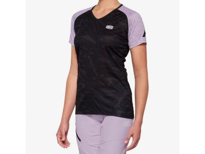 100% Airmatic dámský dres krátký rukáv Black/Lavender