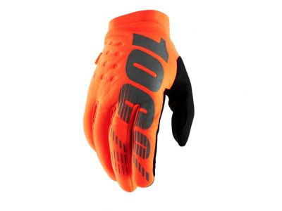100% Brisker men&amp;#39;s Fluo Orange / Black gloves