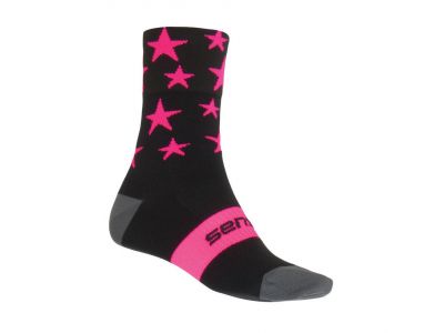 Sensor Stars ponožky, černá/růžová