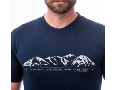 T-shirt Sensor Merino Active PT Mountains, granatowy